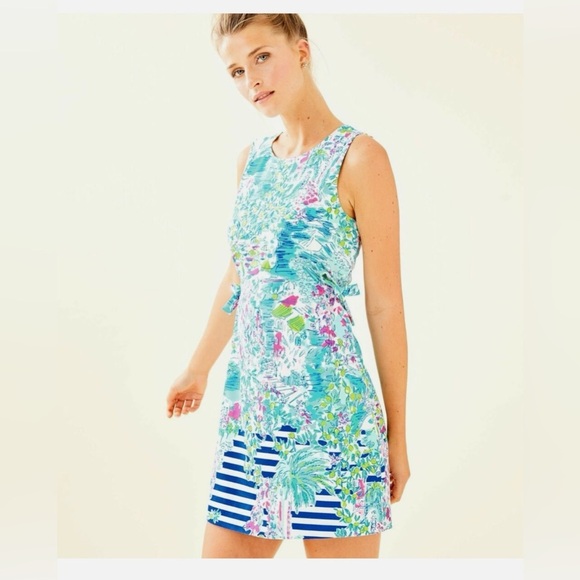 Lilly Pulitzer Marli Postcards From Positano Engineered Stretch Crepe Dress Sz 2 - Picture 9 of 16